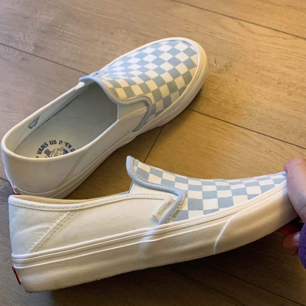 Ballard blue and White Checkerboard Vans 7.5